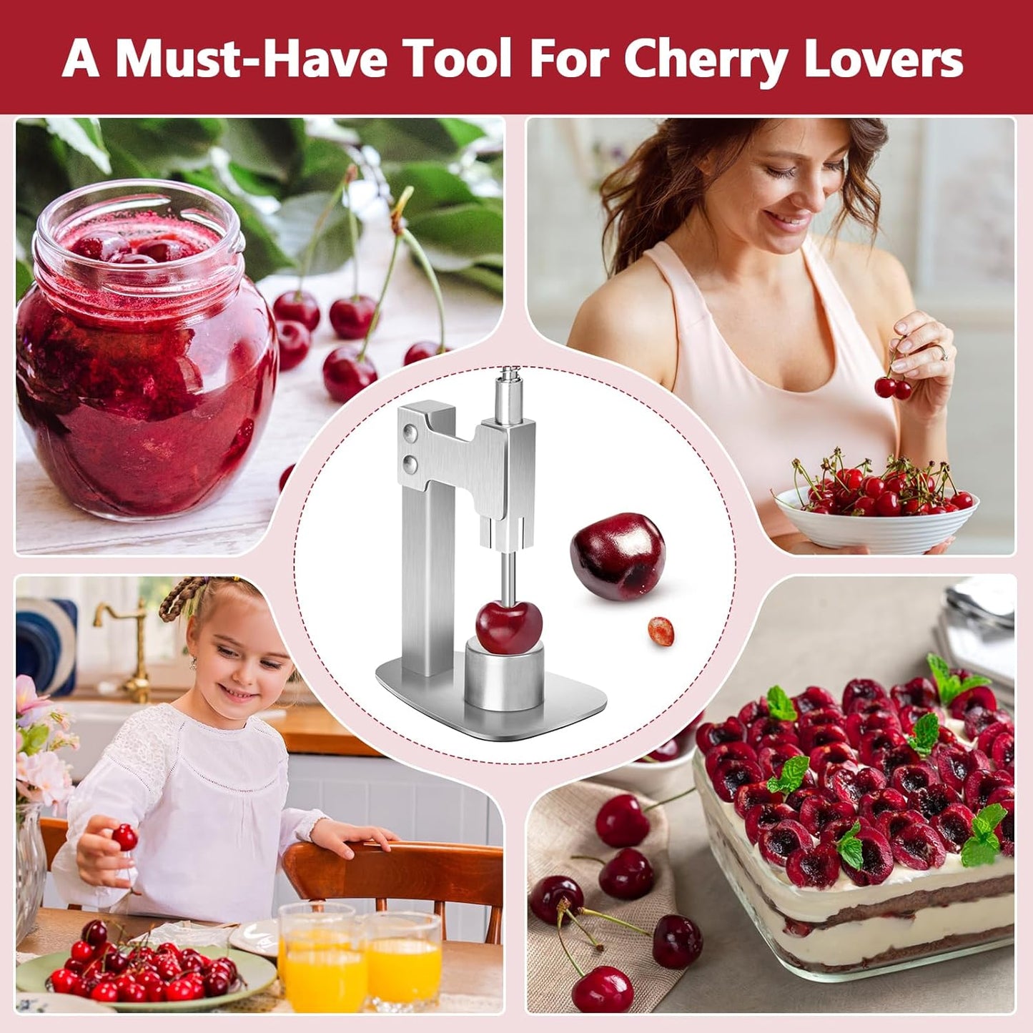 Multitools Stainless Steel Pitter, Olive Pitter Tool Portable Fruit Corer Remover for Cherries, Red Dates, Hawthorn, Grape, Jujube, Easy to Use