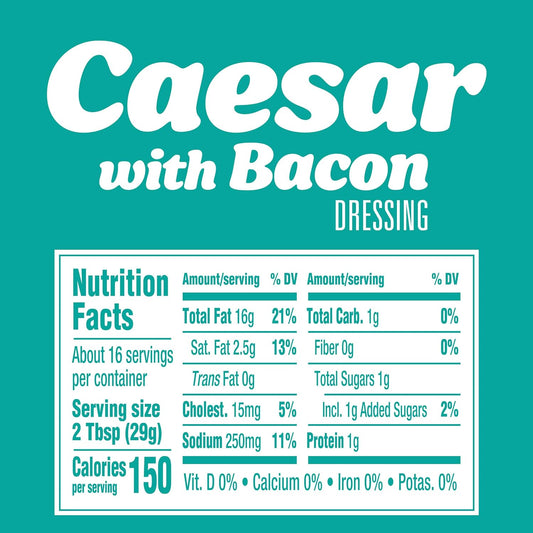 Kraft Caesar with Bacon Dressing, 16 fl oz Bottle
