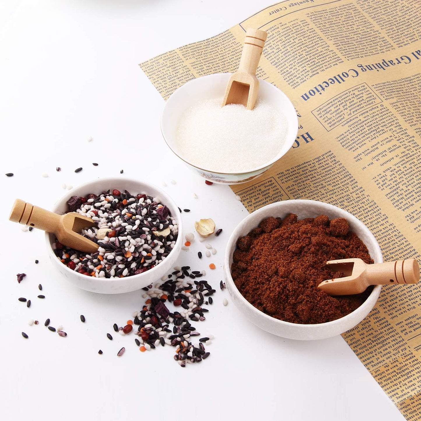 Small Wooden Scoops, Little Wooden Spoons for Jars,Bath Salts(12PCS)3 inches long