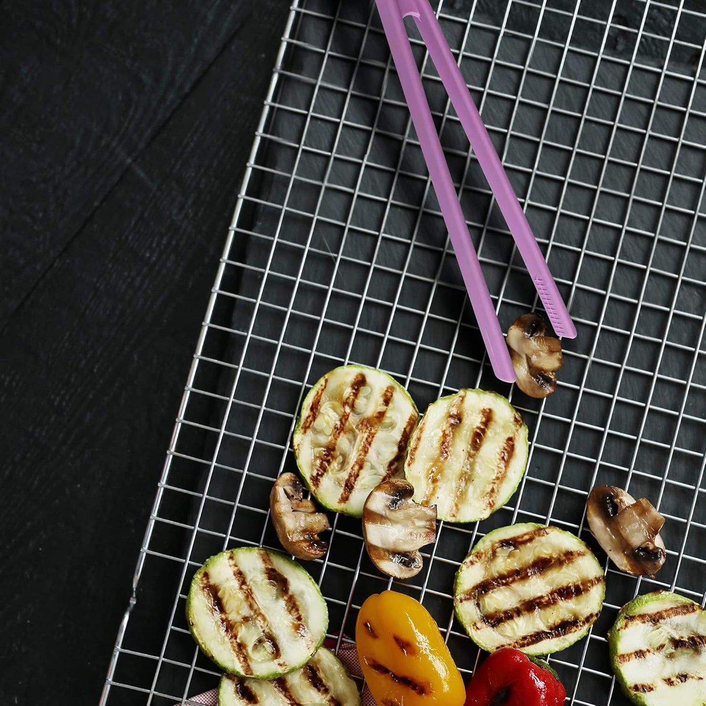 Toaster Tongs Silicone (set of 2) - Good for Tossing Salad, Grilling, Frying and Serving - small 6 in & large 8 in - Excellent for Kids - Non-Stick Stainless Steel - Heat Resistant - Dishwasher Safe