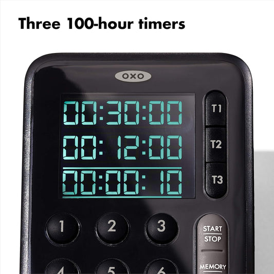 OXO Good Grips Digital Triple Kitchen Timer - Black