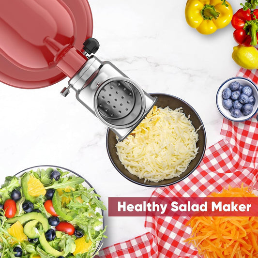 Cofun Slicer Shredder Attachment for Kitchenaid Stand Mixer, Cheese Grater Attachment, Food Slicer Salad Maker for Kitchen aid Mixer Accessories and Attachments with 3 Blades