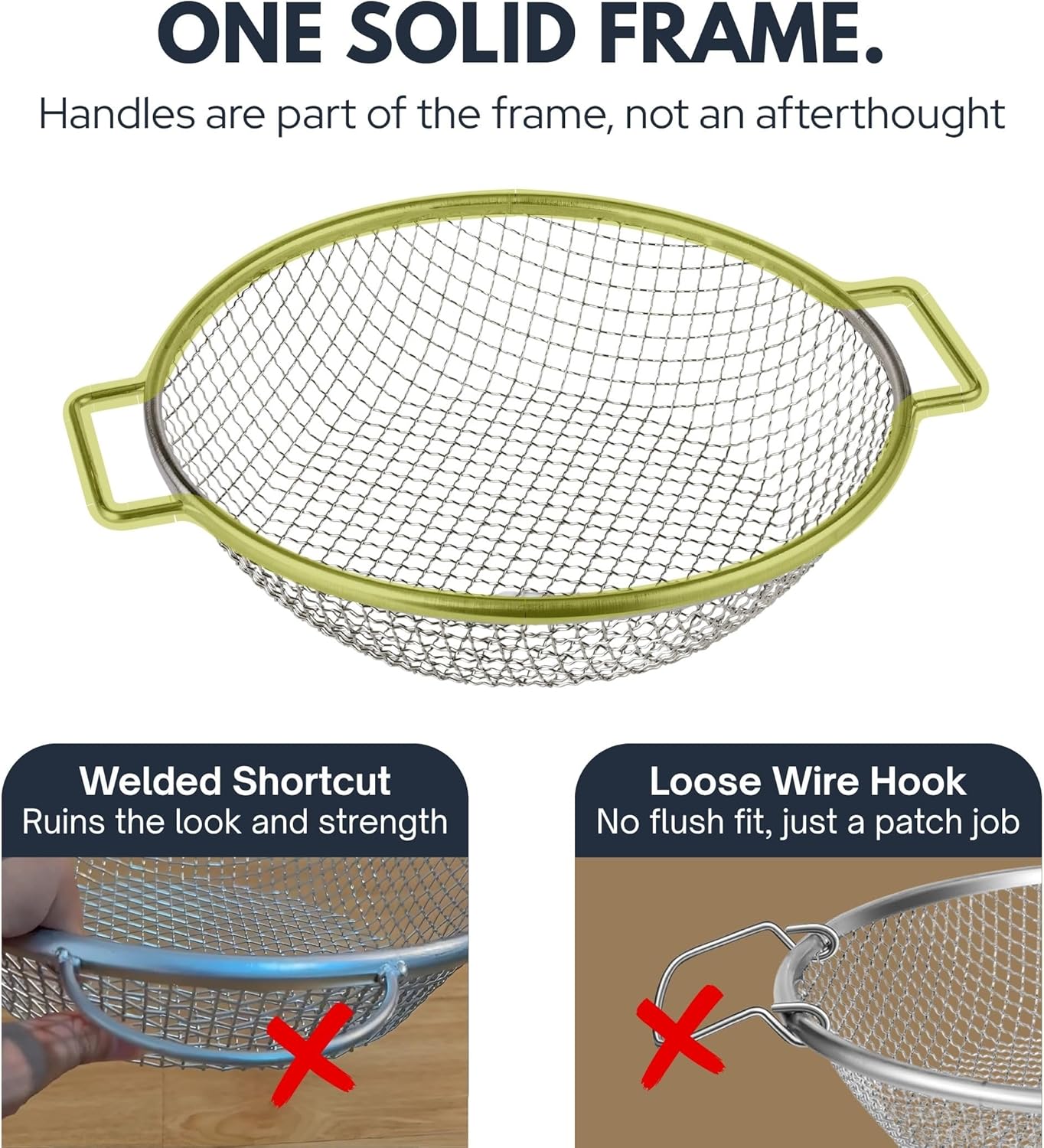 Round Soil Sifter for 5-Gallon Bucket (1/4-inch Mesh), Stainless Steel Garden Sieve with Handles