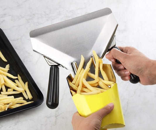 New Star Foodservice 42344 Stainless Steel Commercial French Fry Bagger with Left Handle
