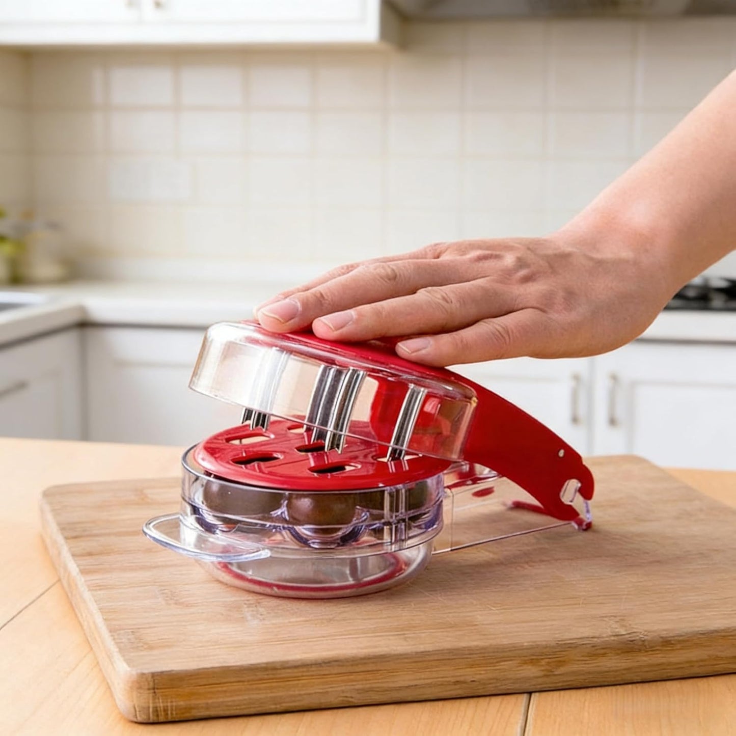 Cherry Pitter Tool 6-Capacity Cherry Picker, Seed & Pit Remover Tool for Multiple Cherries, Heavy Duty Design for Baking, Canning & Olive Prep