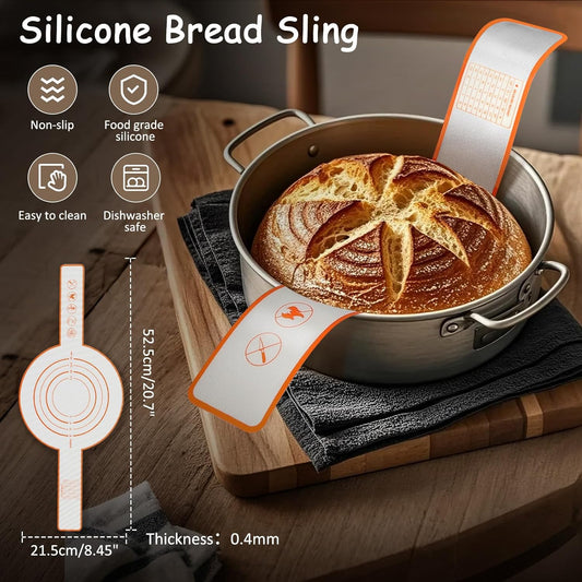 Banneton Bread Proofing Basket, Sourdough Bread Baking Supplies Kit, 10" Oval & 9" Round Banneton Baskets, Sourdough Basket Starter Set with Brush, Oil Can, Dough Whisk, Sling