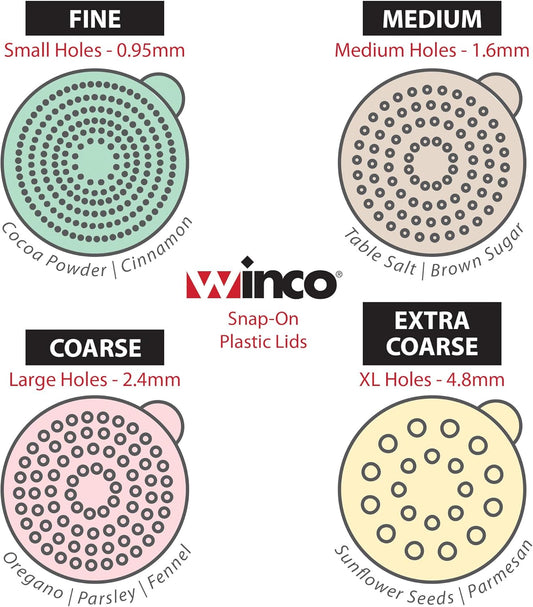 WINCO Dredge with snap on Lids, Clear