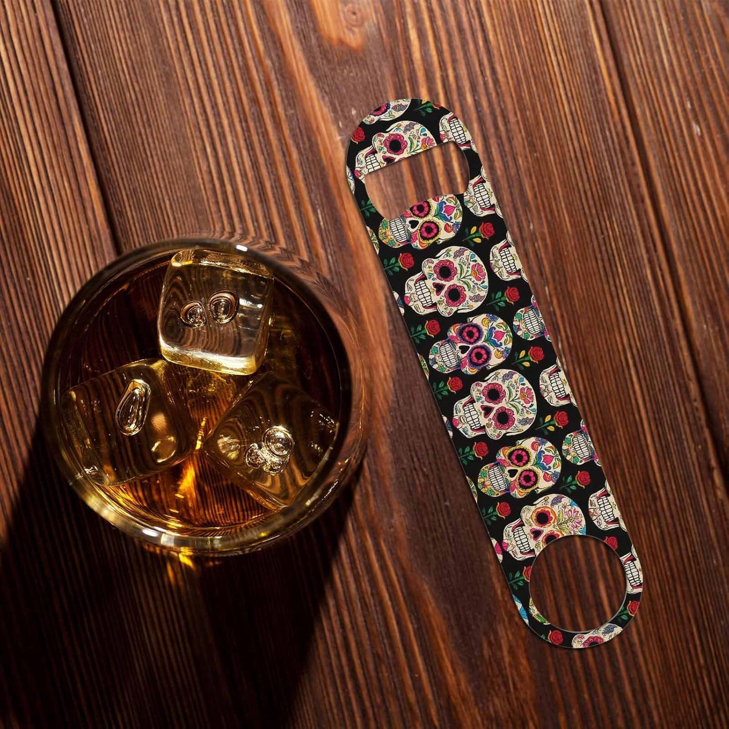 Animal Skin Texture Stainless Steel Bottle Opener Brown Black Beige Leopard Pattern Abstract Art Flat Beer Bottle Opener Keychain for Home Kitchen Bar Restaurant Party Birthday Gift