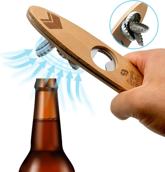 Magnetic Bottle Opener, Designed to Automatically Catch a Bottle Cap
