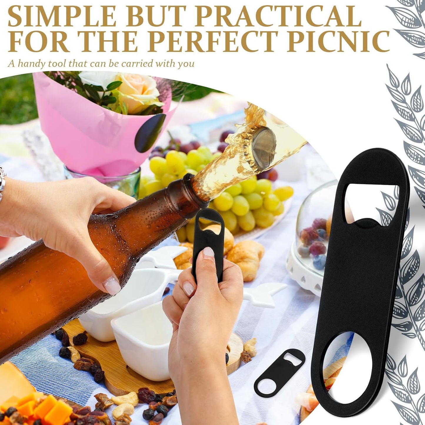 Remerry 50 Pcs Bottle Openers Stainless Steel Flat Bottle Opener Bulk 3.4 x 1.3 Inches Bartender Beer Key Soda Can Mini Speed for Kitchen, Bar or Restaurant