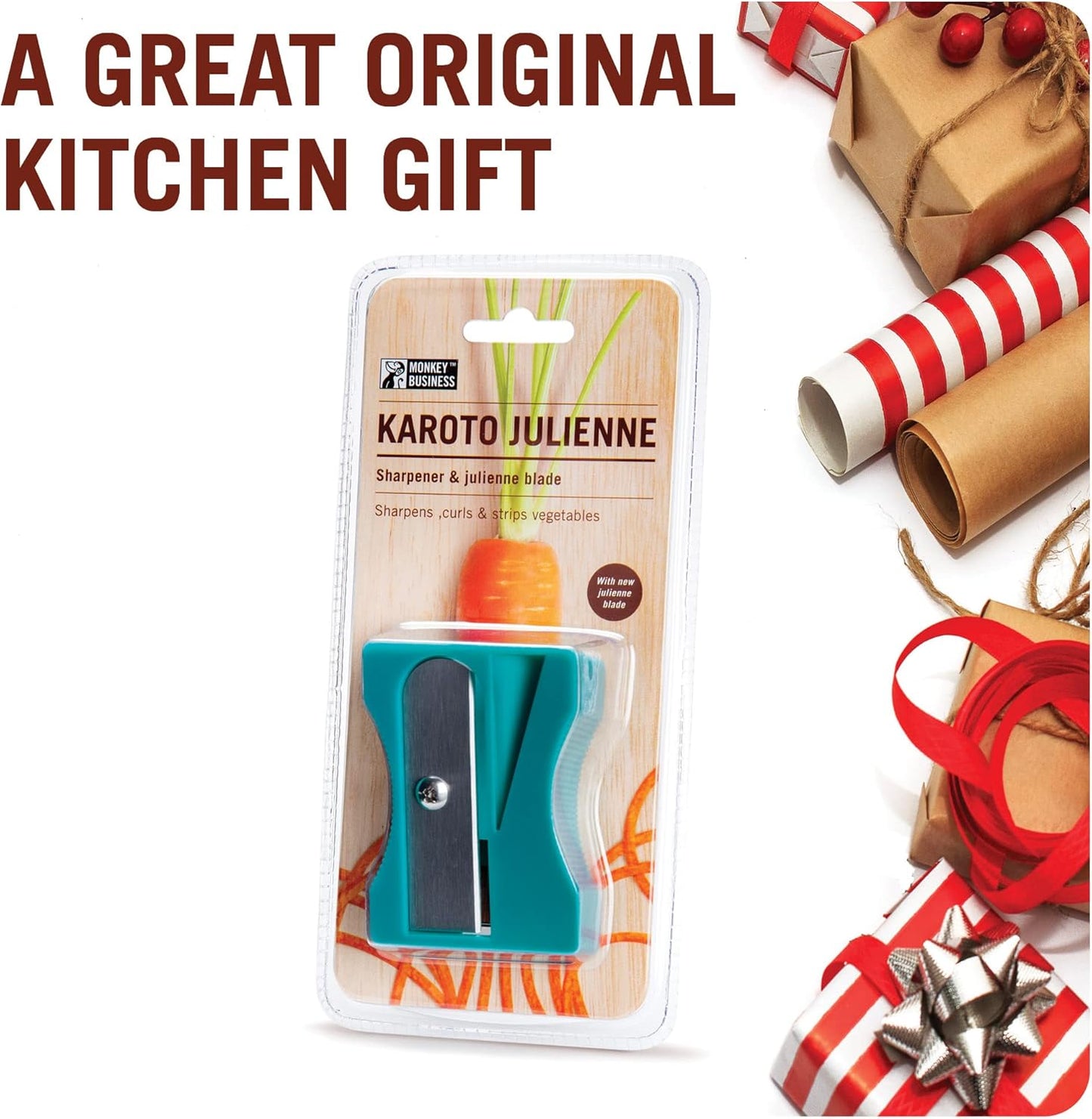 Karoto Julienne – Zoodle Maker, Vegetable Spiralizer with Julienne Blade | Fun Kitchen Gadgets and Stuff | Zucchini Noodle Maker from a Series of Unique Peelers for Kitchen | by Monkey Business
