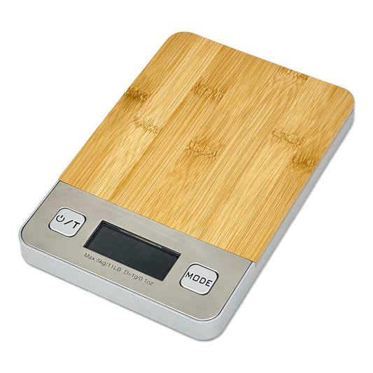 Stainless Steel Digital Kitchen Scale w. Bowl - for Food Coffee Lab - LCD Display gram Ounces lb:oz lb ml - 12 LBS/5.5 KG Capacity - Battery Included - Gold by The Display Guys