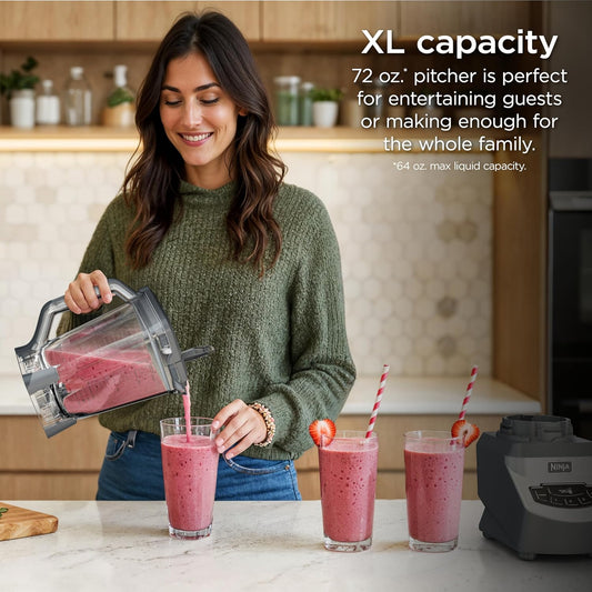 Ninja Kitchen System | All-in-One for Smoothies, Frozen Drinks, Veggie Chopper & More | With Full-Size Pitcher, 8 Cup Food Processor Bowl, (2) 18 oz. Cups, | 1200 Watt | Dark Grey | BR601AMZ