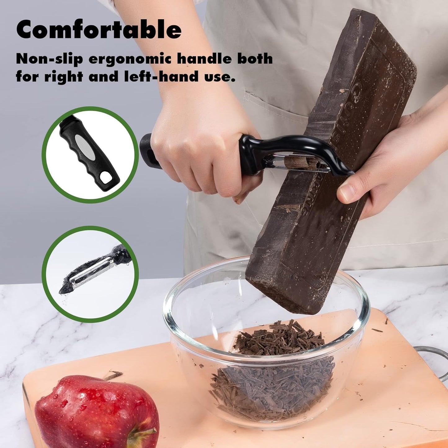 Rainspire Vegetable Peeler Potato Peelers for Kitchen, Sharp Stainless Steel Blades Veggie, Comfortable Handle Fruit Peeler, Carrot Peeler Apple Peeler Dishwasher Safe, Black, 2-Pack