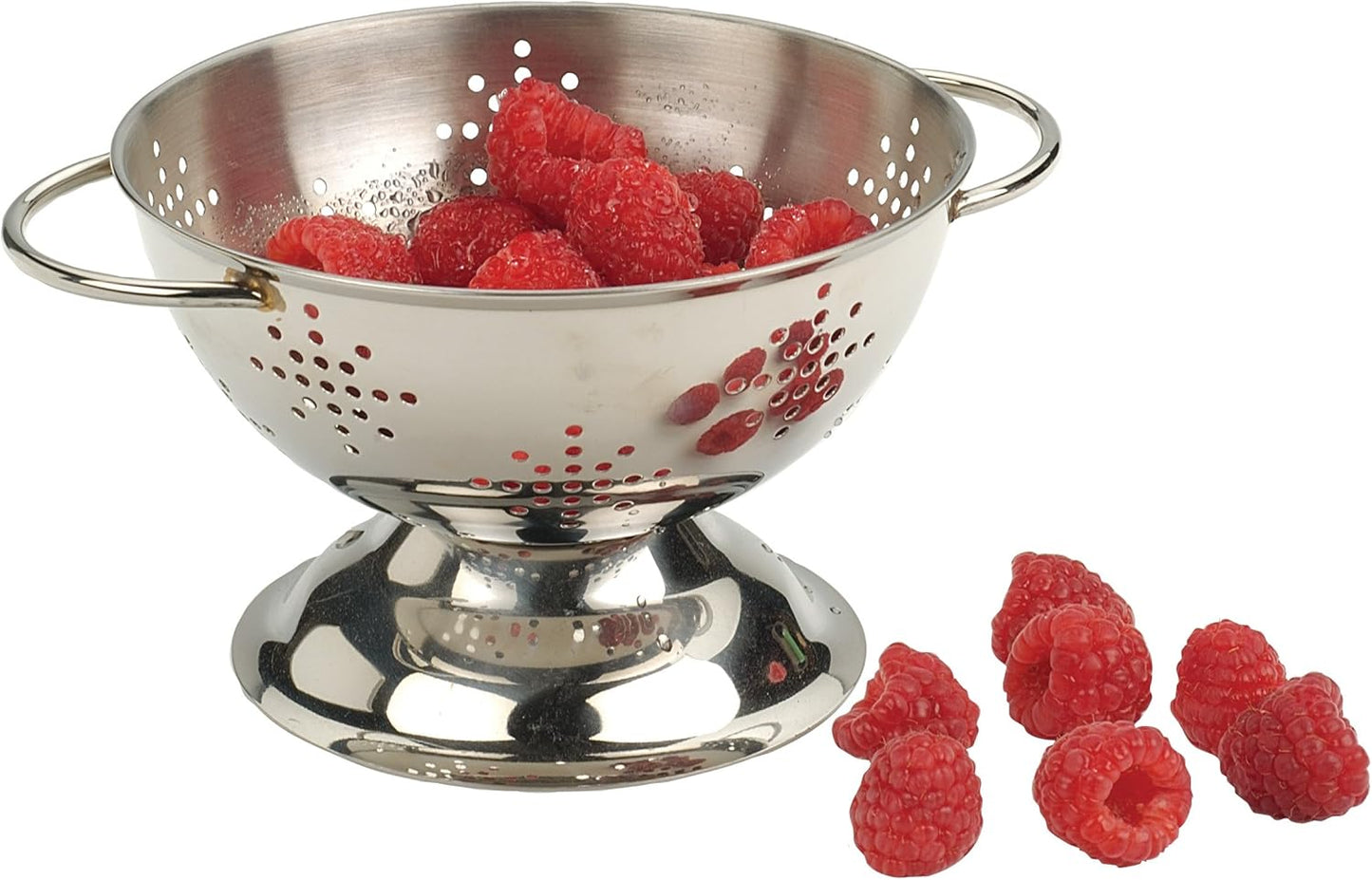 RSVP International Endurance Kitchen Collection Colander Strainer, Mini, Pierced Stainless Steel