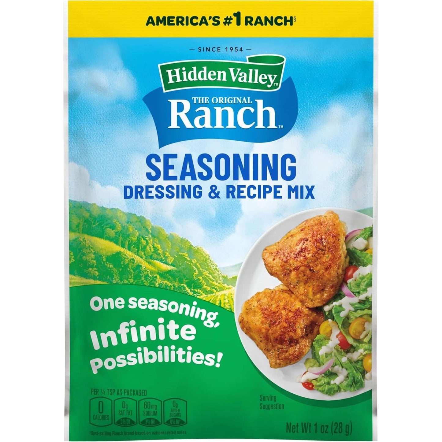 Hidden Valley Original Ranch Seasoning, Dressing and Recipe Mix, 1 Ounce (Package May Vary)