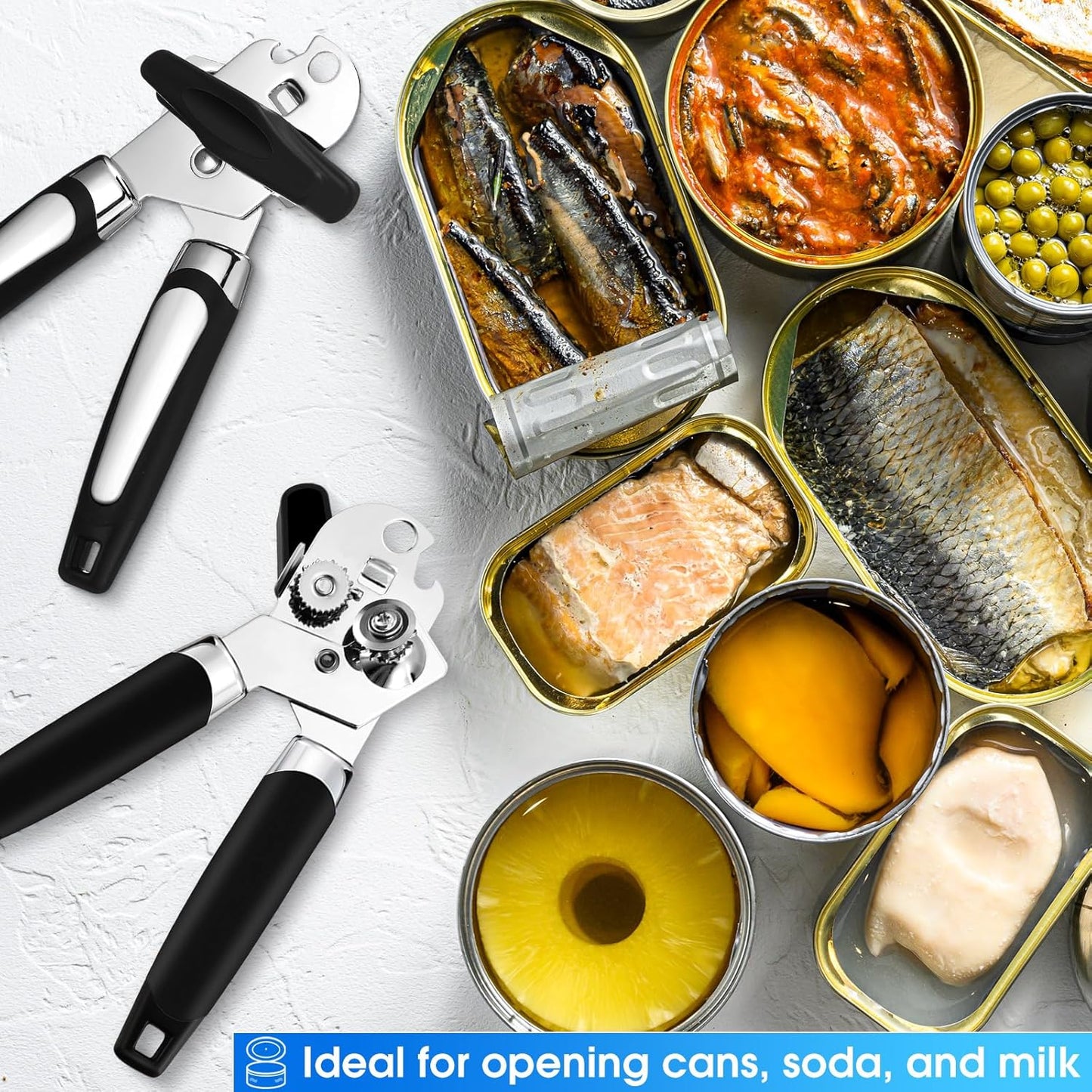 Gisafai 20 Pcs Manual Can Opener Bulk with Sharp Blade Smooth Edge Multifunctional Kitchen Gadget Handheld Openers Large Handheld Knob Can and Bottle Animals for Dorm Kitchen Essentials Gifts