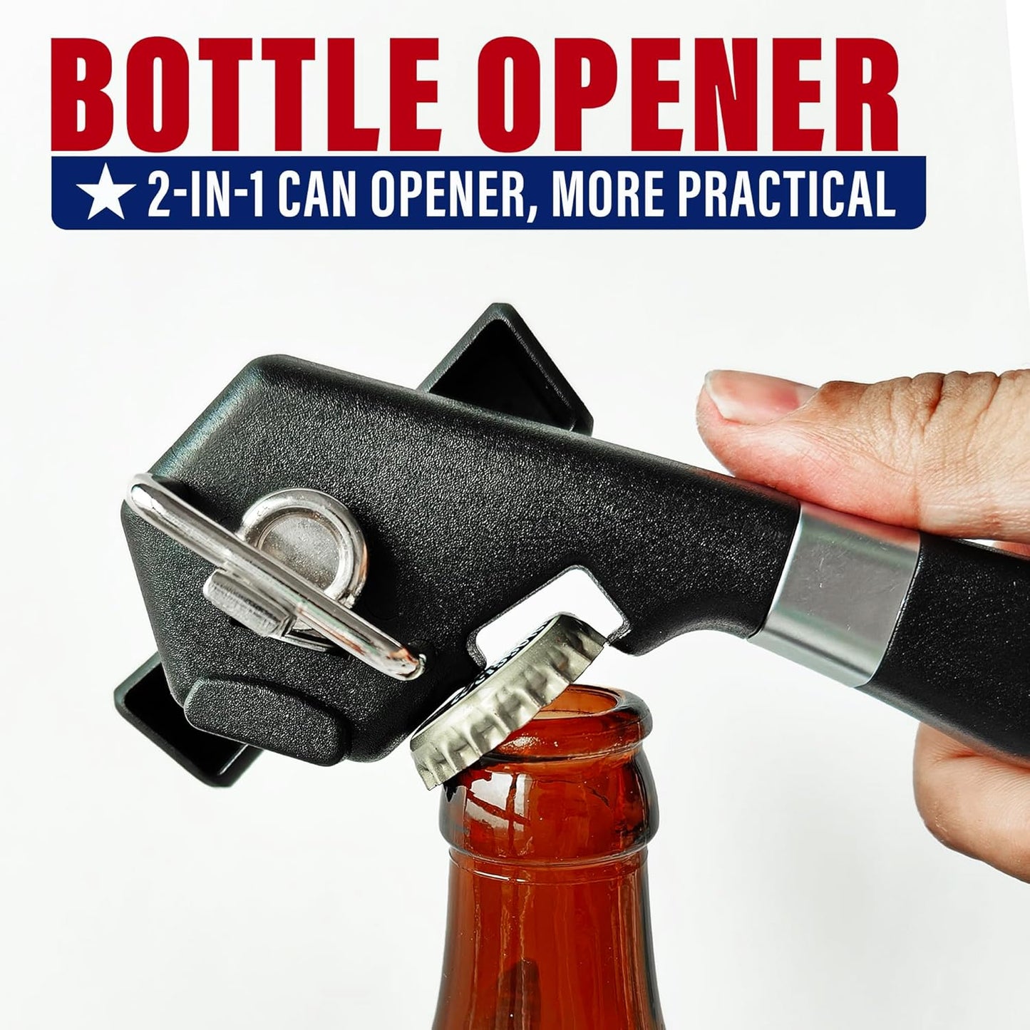 Safe Can opener Manual hand held, Side Cut tin Smooth Edge can opener for Seniors