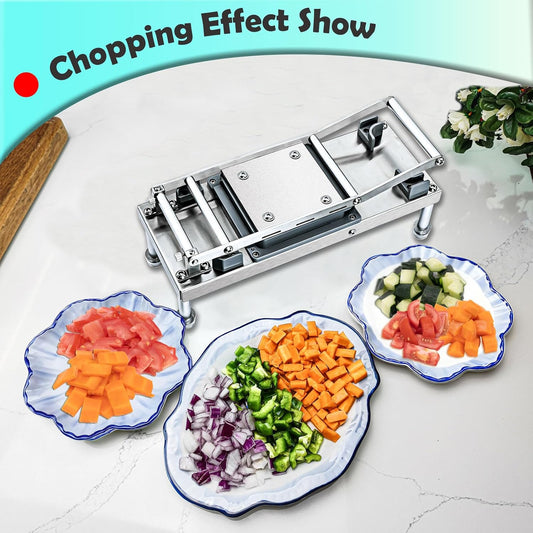 All-in-1 Vegetable Chopper with 8 Blades - Mandoline Slicer-Pro Food Chopper with Container - Veggie Salad Onion Chopper - Potato Dicer French Fry Cutter - Cheese Grater - Stainless Steel material