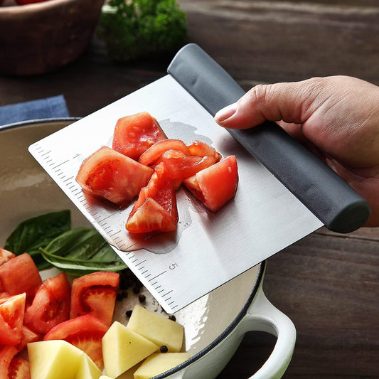 Spring Chef - Dough Blender and Pastry Cutter, Stainless Steel Nut, Pie, Pastry and Dough Cutter and Scraper, Multipurpose Baking Tools with Soft Grip Handles, Gray