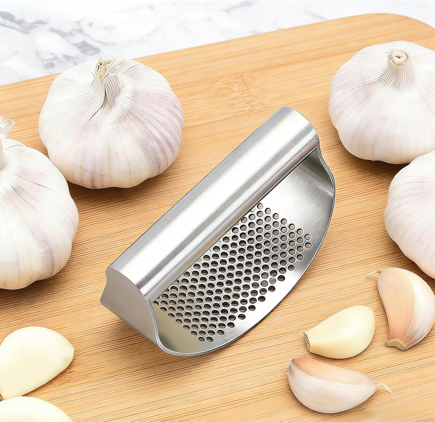 Garlic Press Rocker Stainless Steel, Kitchen Mincer Tool