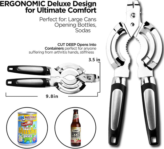 Jar Opener, Multi Bottle Opener for Seniors with Arthritis | Stainless Steel, Lid Opener Tool, Easy Twist, Effortlessly, For Weak Hands, For Arthritic Hands