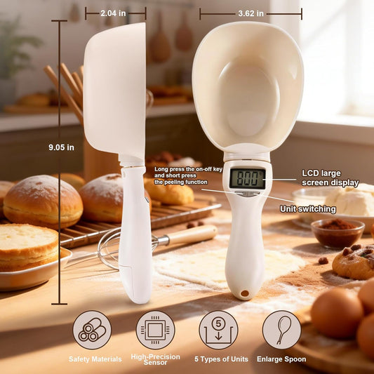 Digital Measuring Spoon, 800g/0.1g Precision Handheld Scale Scoop | Unit Conversion & LED Display Design, Ideal for Precise Weighing During Baking, Cooking and Food Preparation