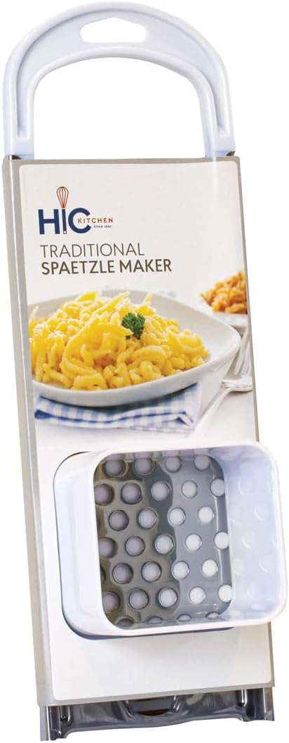 Kitchen Spaetzle Noodle Dumpling Maker Lid with Scraper, Fits up to 10.5-Inch Pots