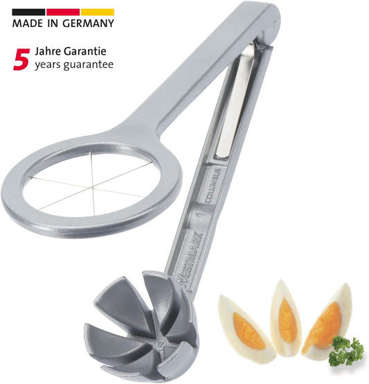 Wedge Egg Slicer - Heavy-Duty Aluminum Cutter with Stainless Steel Blades for Wedge Slices, Multi-Purpose Wedger for Eggs, Mushrooms, Strawberries & Kiwi, Kitchen Essentials