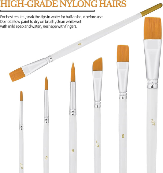 Cake Painting Brushes Set 6 Pcs Cake Decorating Brushes Food Safe Paint Brushes Tools Soft Cookie Painting Brushes for Cookie Cake Decoration