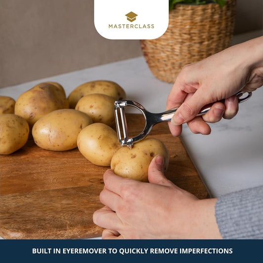 KitchenCraft KCMCYP Heavy Duty Y-Shaped Swivel Potato Peeler, Silver