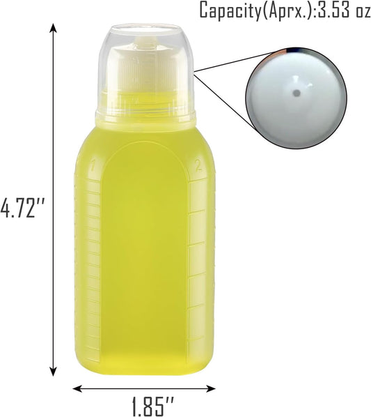 6pcs 3.4 oz Salad Dressing Container to Go, Leak Proof Travel Size Salad Dressing Bottles for Lunch with Screw Cap, Small Condiment Containers with Lid