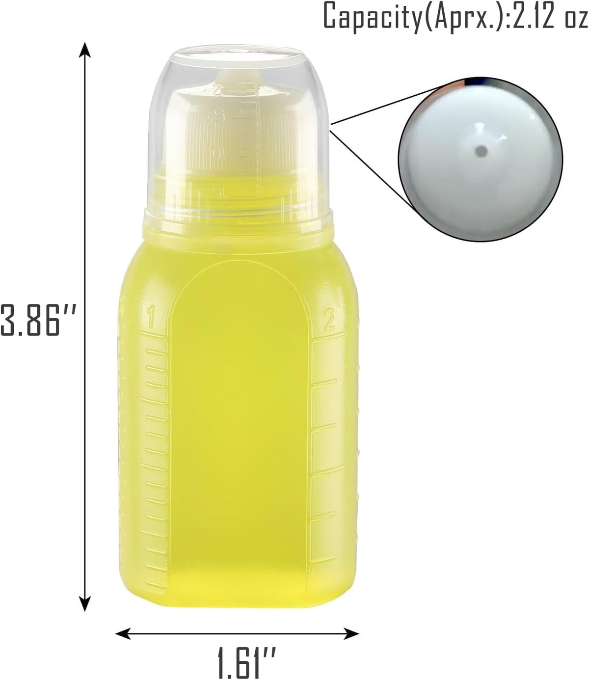 6pcs 3.4 oz Salad Dressing Container to Go, Leak Proof Travel Size Salad Dressing Bottles for Lunch with Screw Cap, Small Condiment Containers with Lid