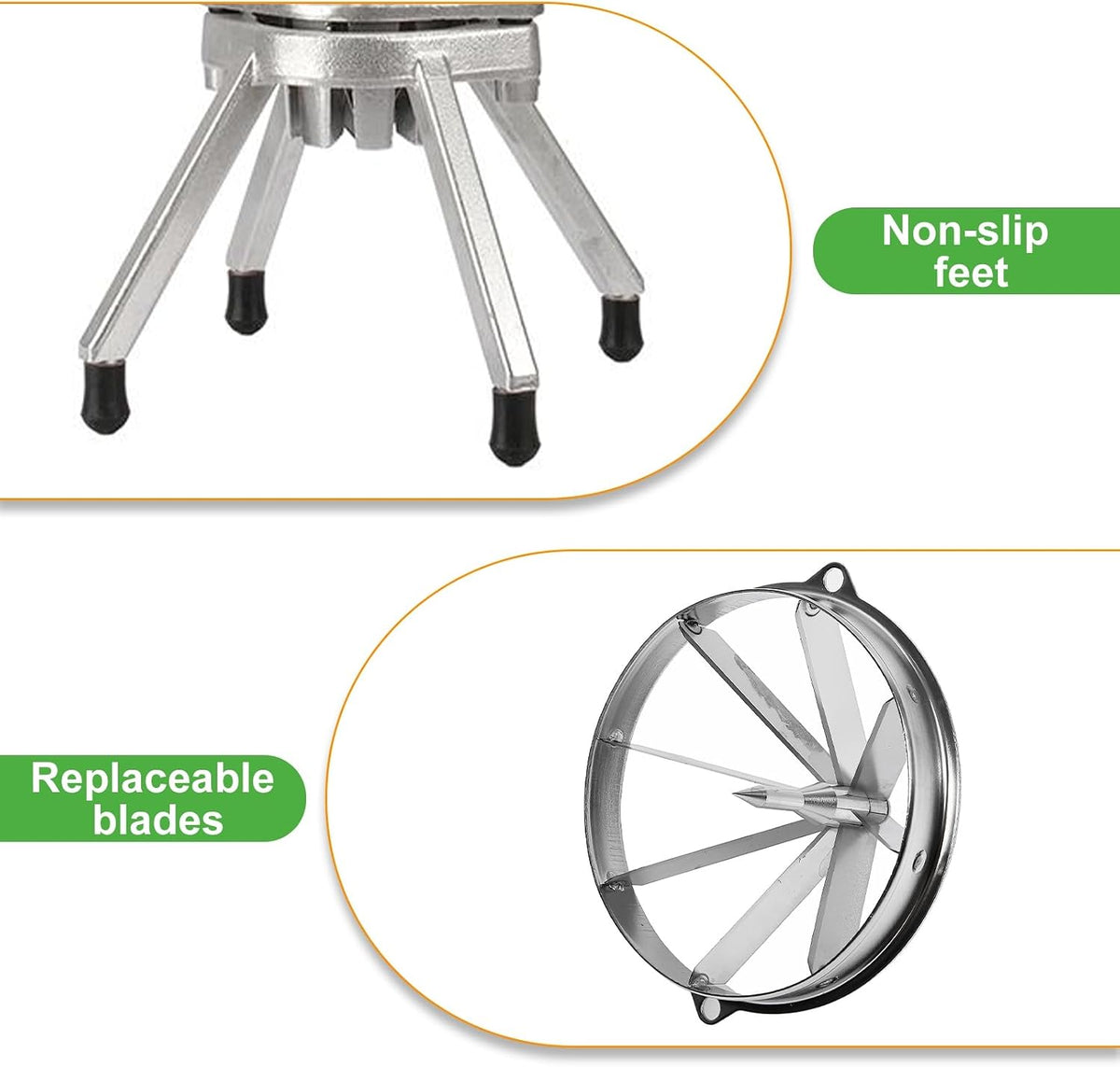 Commercial Vegetable Chopper, 1/4" Stainless Steel Dicer | 420 stainless blade, aluminum alloy frame, detachable for cleaning & storage, fast uniform dicing, for fruits & veggies