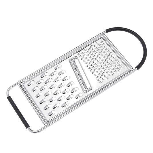 Cheese Grater with Handle, Stainless Steel Zester, Easy to Clean, Dishwasher Safe, Rectangular, Non-Slip, Multifunction Tool for Kitchen Prep, Vegetables, Black