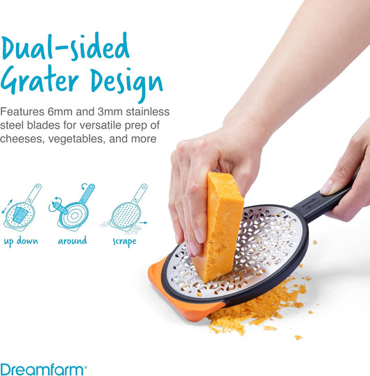 Kitchen Grater Set - Black, Green & Yellow, Set of 2 | Stainless Steel Cheese Grater & Citrus Zester with Safety Covers, BPA-Free Ergonomic Handles, Dishwasher Safe Kitchen Gadgets