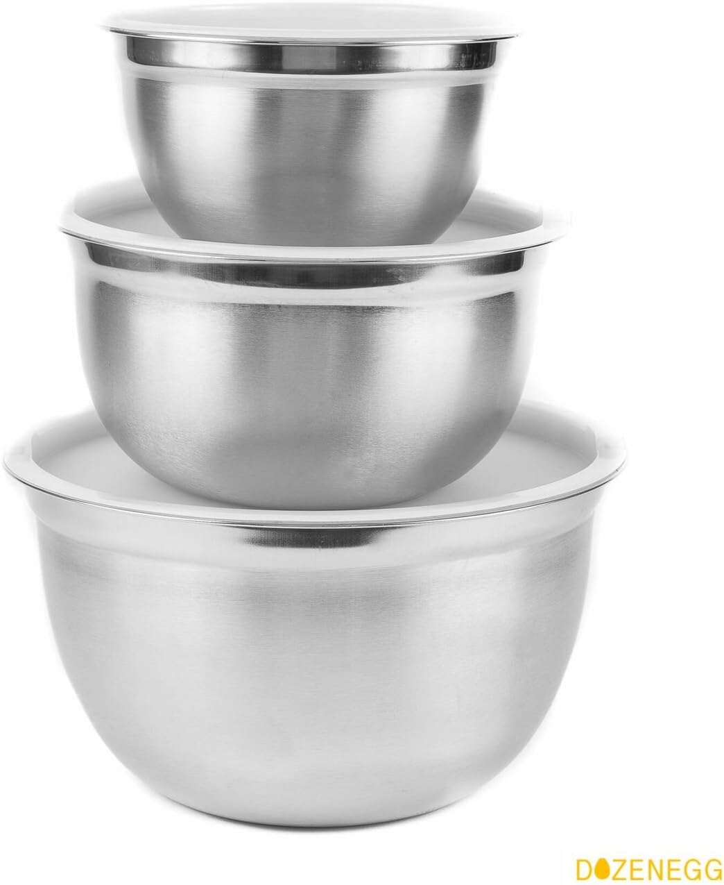 Stainless Steel Mixing Bowls with Lids, Set of 3