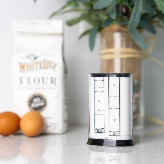1 & 2 Cup Tri Adjust A-Cup, Easy Pour Adjustable Measuring Set | Mess Free Pouring | Measures 1/8 to 2 Cups | Includes Conversions | Kitchen Adjustable Measuring Cup Set For Liquids & Solids