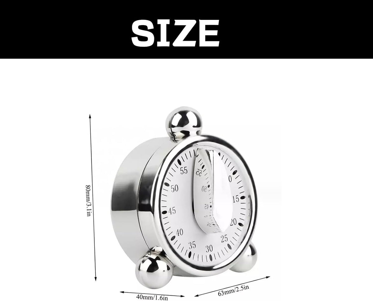 Kitchen Timers for Cooking Seniors 60 Minute Mechanical Kitchen Timer Loud Alarm Clock for Cooking Baking No Batteries Needed Visual Timer Ideal for Kitchen Management Precise Cooking Timing 1 Pack