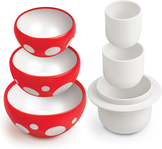 Nesting Mushroom Measuring Cups, Set of Fun and Functional Kitchen Measuring Tools, Space-Saving Design with Unique Mushroom Shape