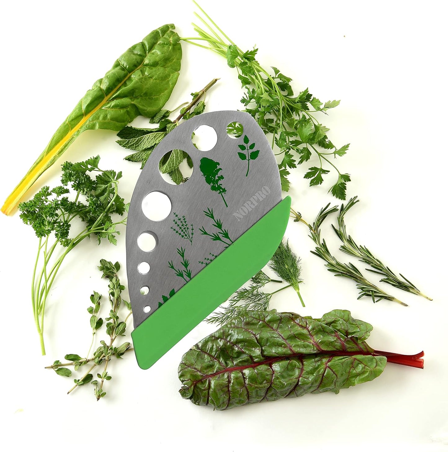 Norpro Stainless Steel Herbs Stripper and Chopper with Cover, 1 piece, 4.75" x 2.88"