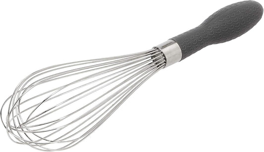 Stainless Steel Wire Whisk Set for Cooking, Different Sizes, Easy to Hold Ergonomic Handle, 3 Piece, Black/Silver