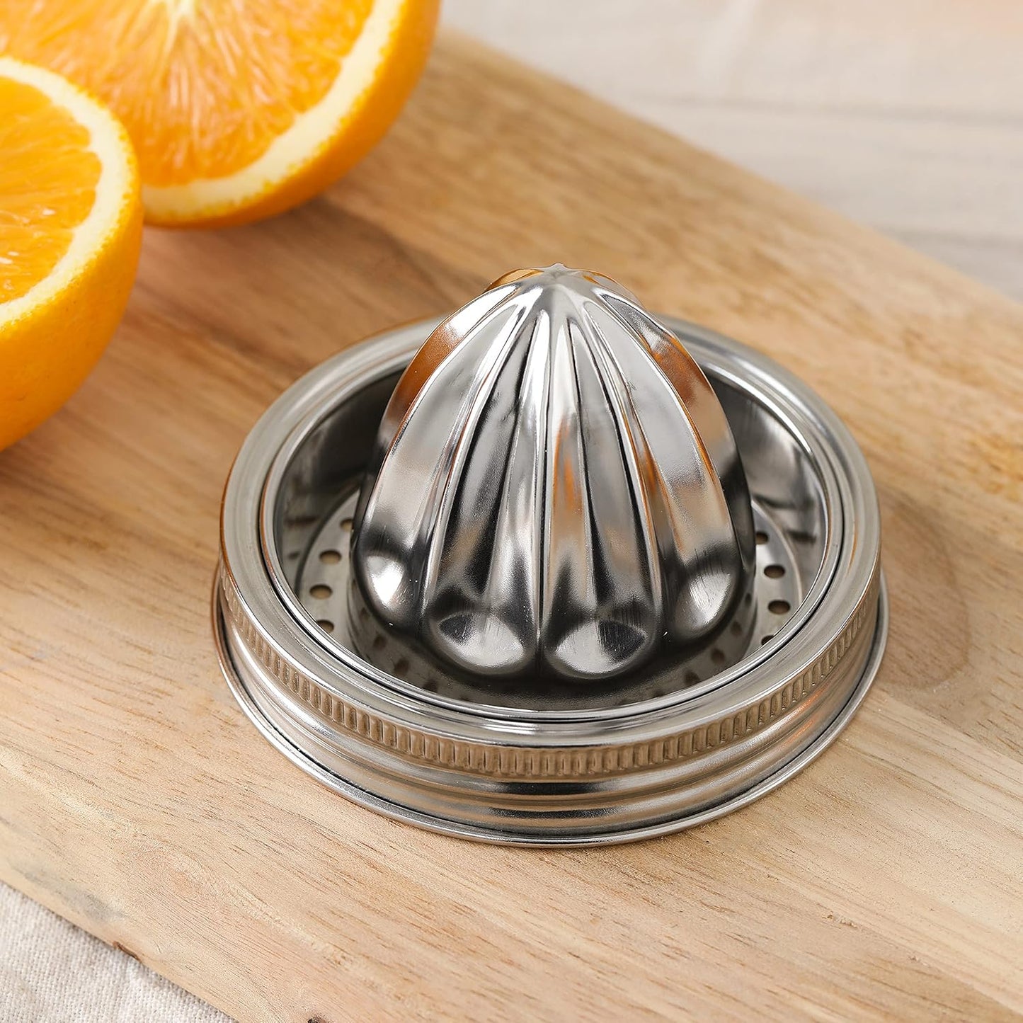 Lemon Lime Orange Manual Juicers Stainless Steel Hand Squeezer with Glass Mason Jars, set of 2 (16 OZ)