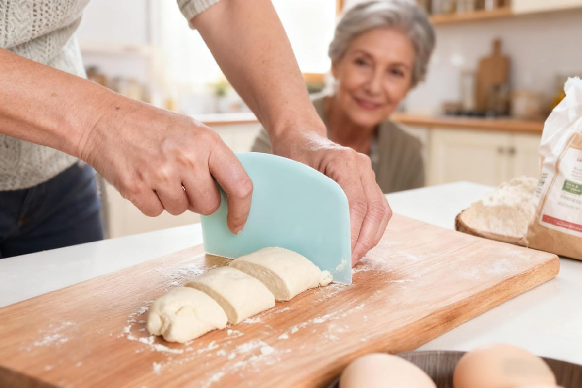Dough Scraper Set, 5-Pack Food-Safe Plastic Bench Scrapers