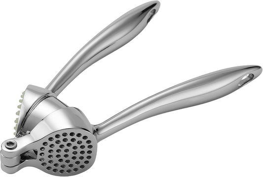 Garlic Press, Premium Zinc Alloy Garlic Crusher, Easy to Clean Professional Garlic Mincer with Built-in Cleaner, Sturdy Ginger Press for Nuts & Seeds, Dishwasher Safe