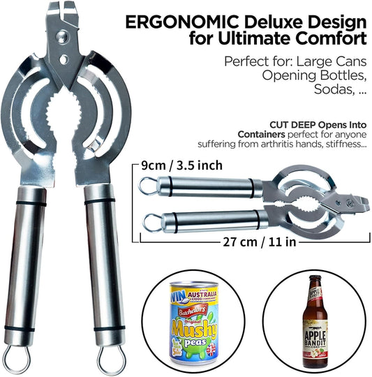 Jar Opener for Seniors with Arthritis& Weak Hands | Stainless Steel, Adjustable, Bottle Lid Opener, Effortlessly, Easy Twist