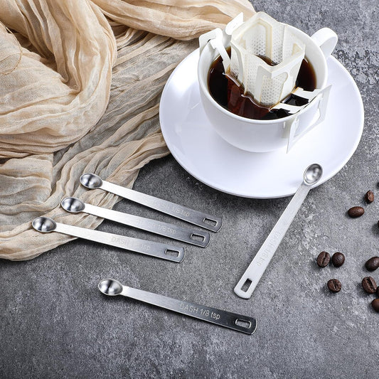 5 Pcs 1/8 Teaspoon Measuring Spoons Mini Spoons Stainless Steel Measuring Spoons Small Dessert Spoons For Kitchen Family Cafe Scooping Spices Oil And Cooking Wine 1/8 tsp (Silver)