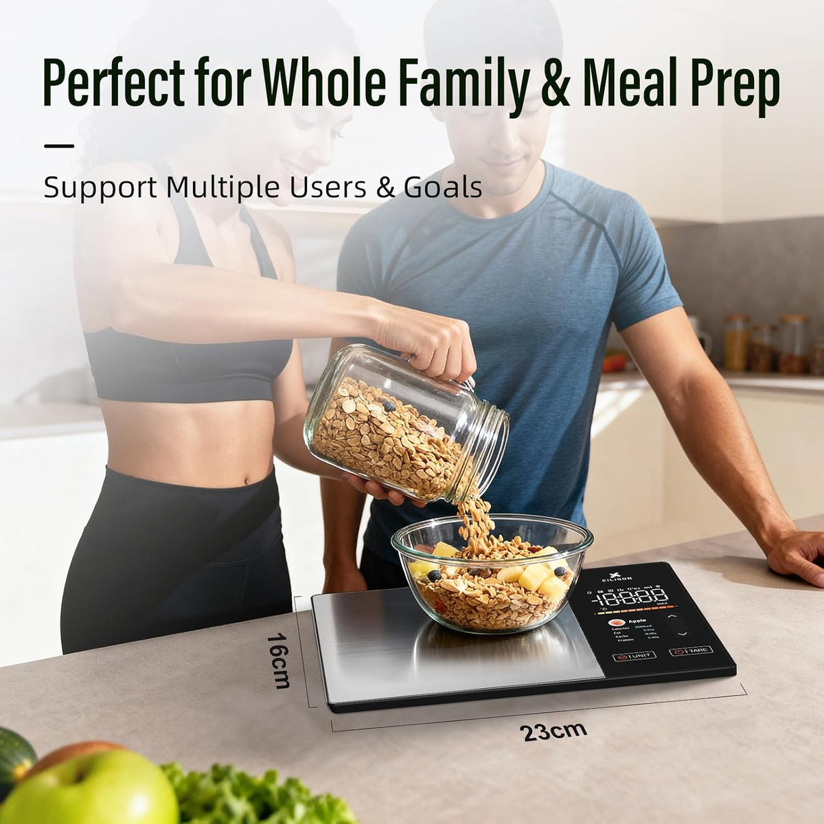 Smart Kitchen Food Scale,Bluetooth,8000g Cap,Nutrition Calculator