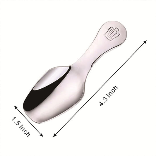 Stainless Steel Mini Scoop for Canisters with Short Handle, Silver Mini Feed Spoon for Ice Cream Melon Baller, Short Handle Espresso Coffee Spoon for Tea Dessert Sugar Salt(3 Pack)