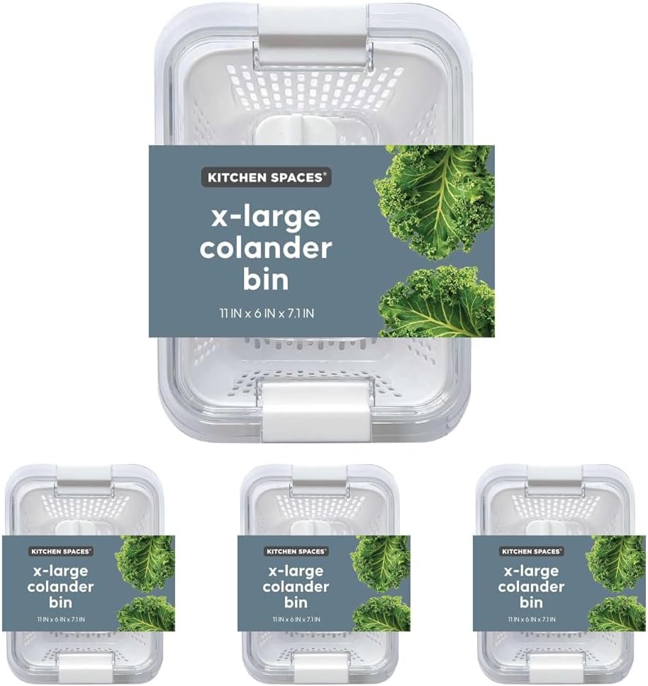 Stackable Fridge Storage Colander Containers, Variety Pack